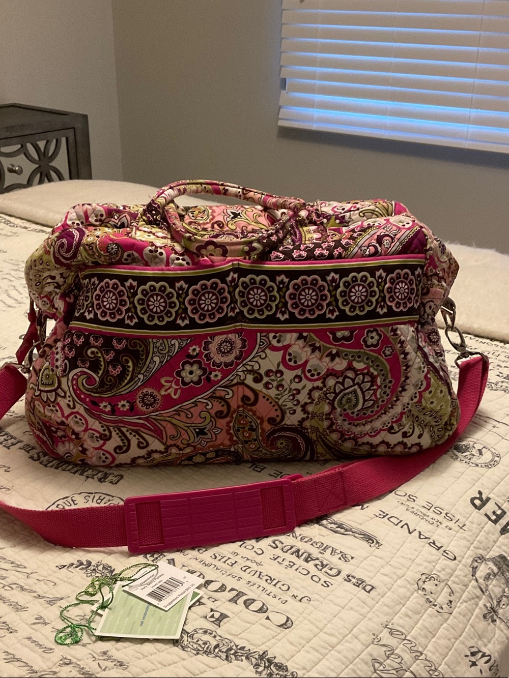 Vera Bradley Very Berry Paisley Weekender Travel Duffel